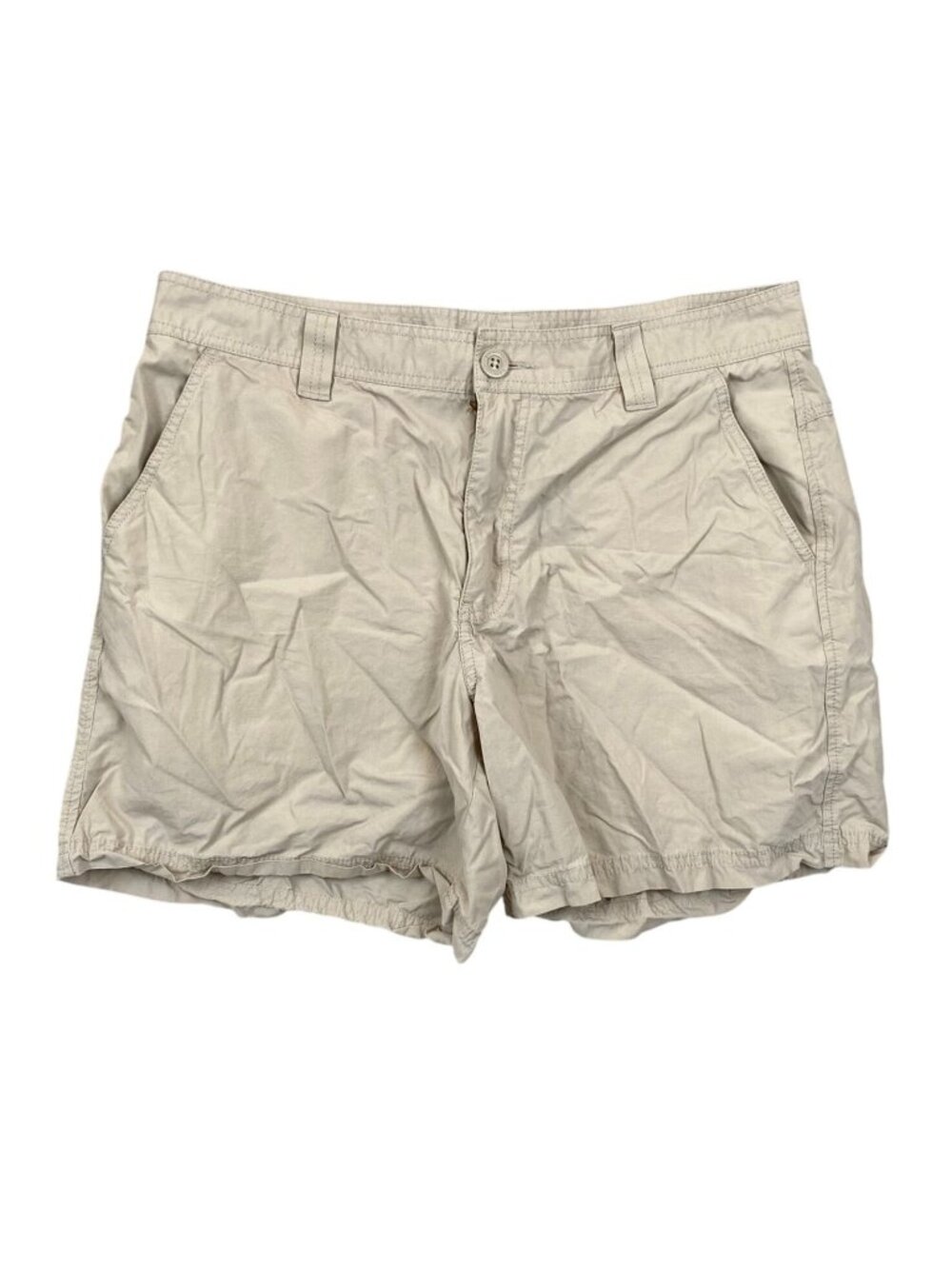 Columbia Chino Shorts Mens 36W Beige Flat Front Outdoors Summer Casual Classic